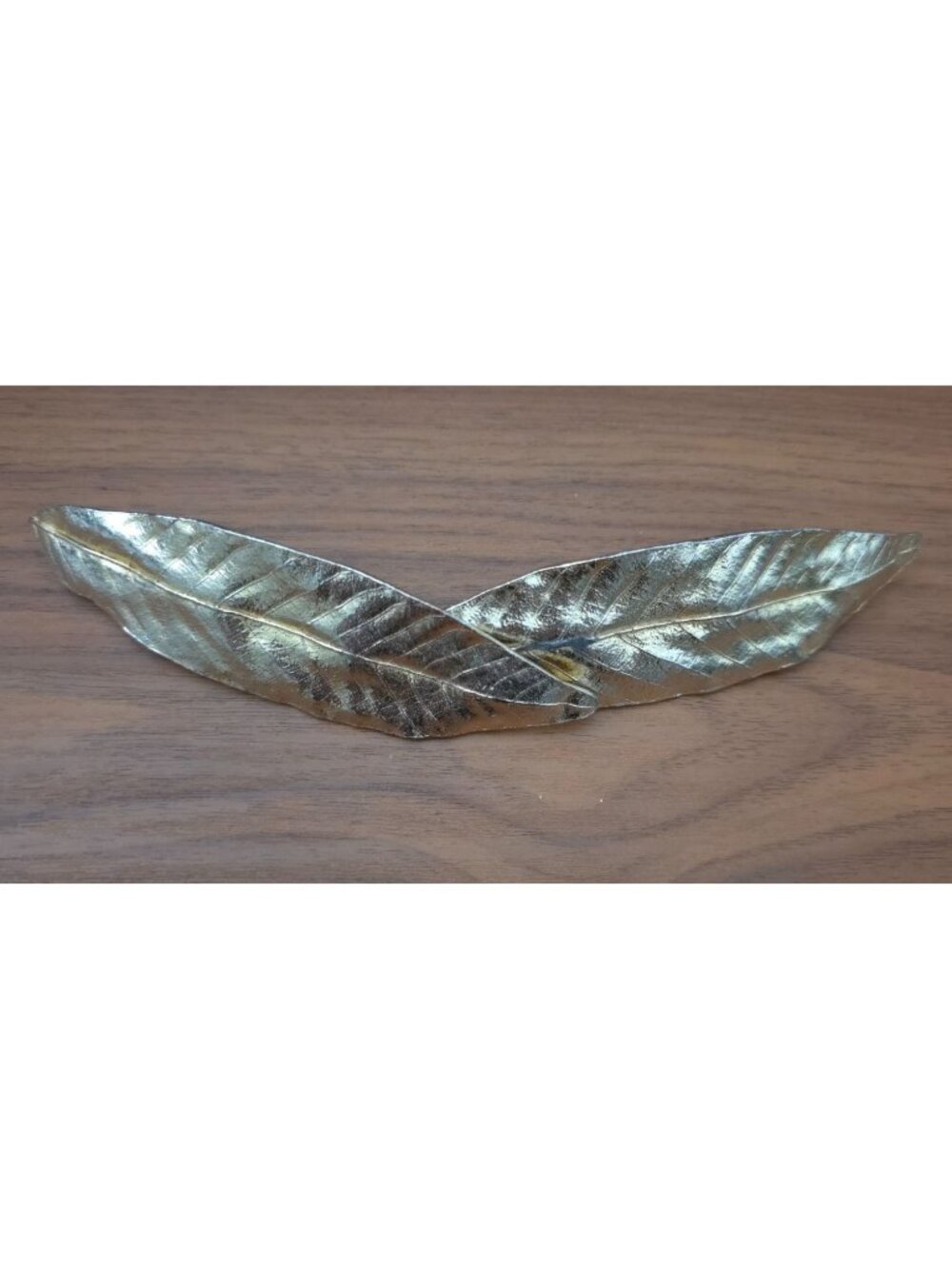 Vintage 1982 Mimi Di N Gold-Tone Leaf Design Interlocking Belt Buckle Signed